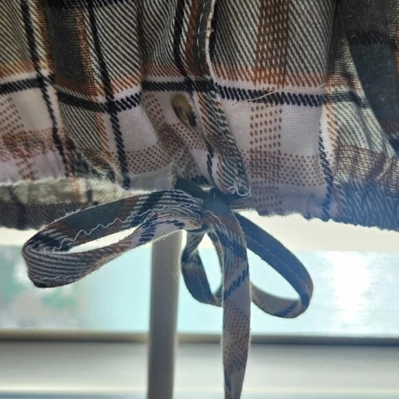 Eden & Olivia Plaid Button-Up Shirt 3/4 Roll Tab Sleeves Women's Large - Picture 4 of 12